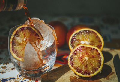 Preparation of typical spritz cocktail