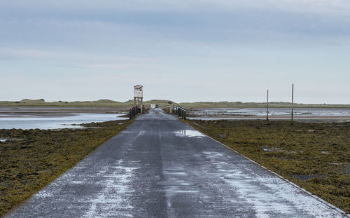 Road leading towards holy island