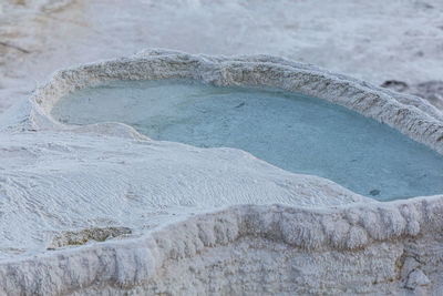 Panoramic view of travertine terraces