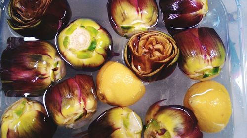 Close-up of food on table