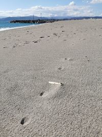 High angle view of beach against sky