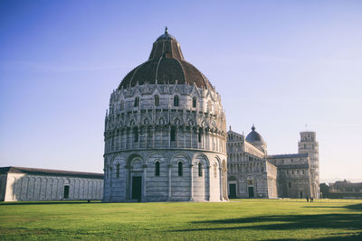 View of temple against clear sky