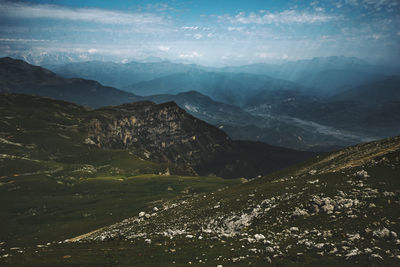 Scenic view of mountains against sky