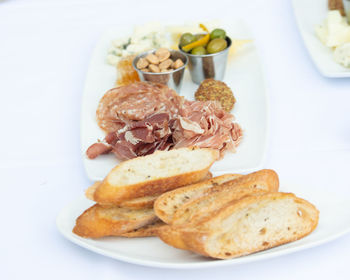 High angle view of meal served in plate