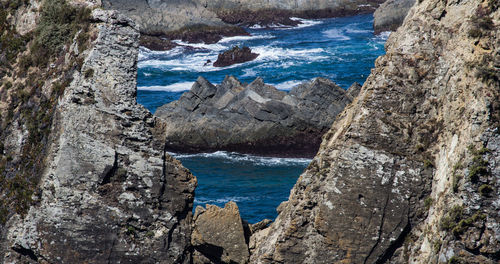 Panoramic view of sea and rocks