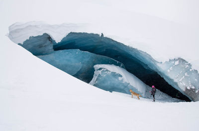 Scenic view of snow covered mountain