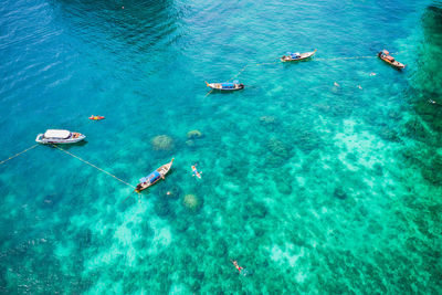 High angle view of  phi phi island krabi thailand 