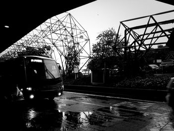 View of train on road