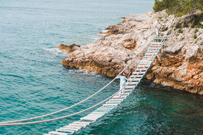 High angle view of sea against sky