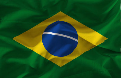 Full frame shot of brazilian flag