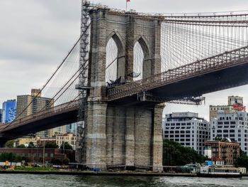 New york bridge seen from cruise ship . 