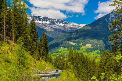 Scenic view of mountains against sky