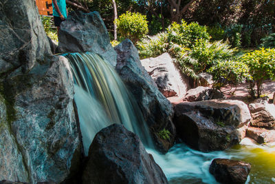 Scenic view of waterfall