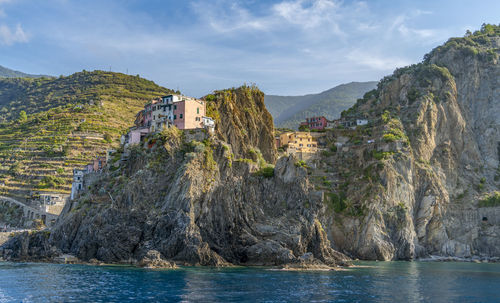 Scenery around manarola, a small town at a coastal area named cinque terre in liguria