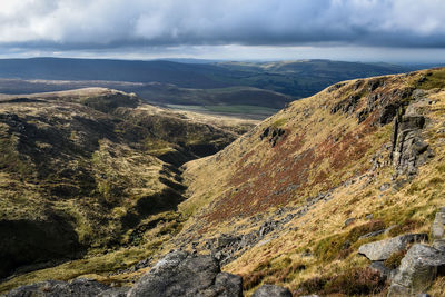 High angle view of landscape against sky