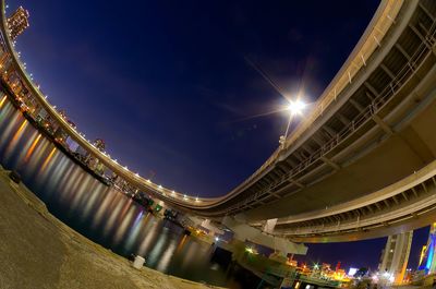 City lit up at night