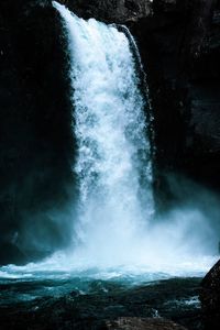 Scenic view of waterfall