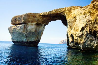 Scenic view of azure window against clear sky