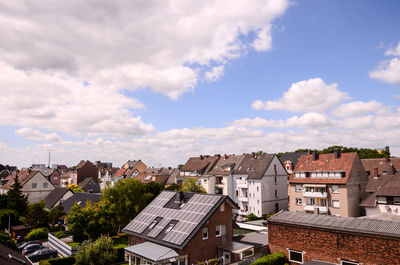 High angle view of townscape against sky