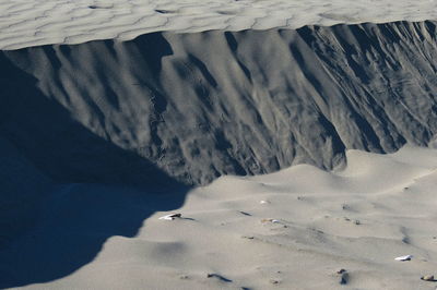 High angle view of frozen lake during winter