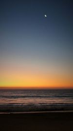 Scenic view of sea at night