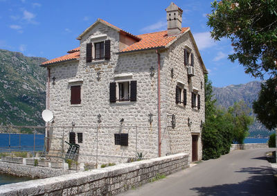 House on the sea coast in kotor bay