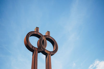 Low angle view of built structure against blue sky