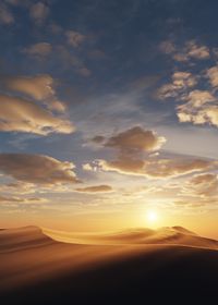 Scenic view of dramatic sky during sunset