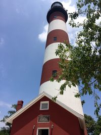 Low angle view of lighthouse against sky