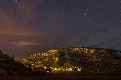 Scenic view of illuminated star field against sky at night
