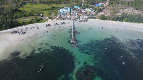 High angle view of beach