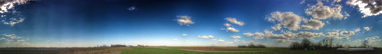 Scenic view of landscape against cloudy sky