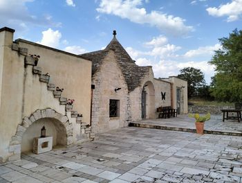 Low angle view of historic building against sky