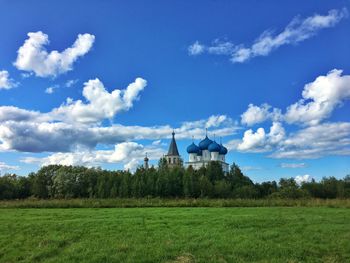 Scenic view of field against sky