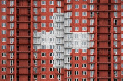 Low angle view of residential buildings in city