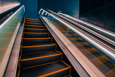 Low angle view of escalator