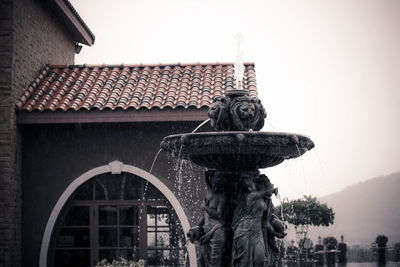 Low angle view of statue against clear sky