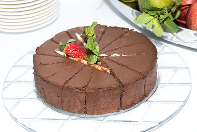 Close-up of strawberries in plate