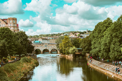 Bridge over river against sky