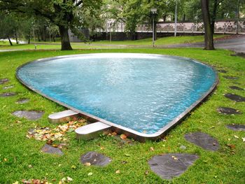 Swimming pool in lawn