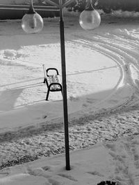 Table on sandy beach