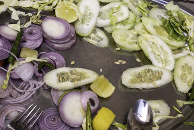 High angle view of vegetables