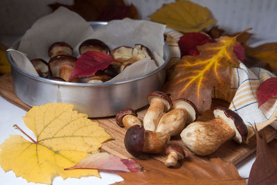 Close-up of food on table