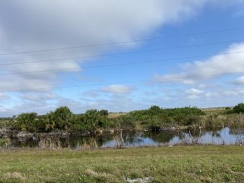 Scenic view of field against sky