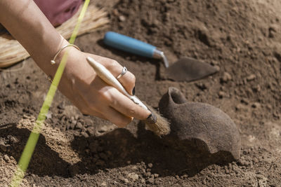 Person working in mud