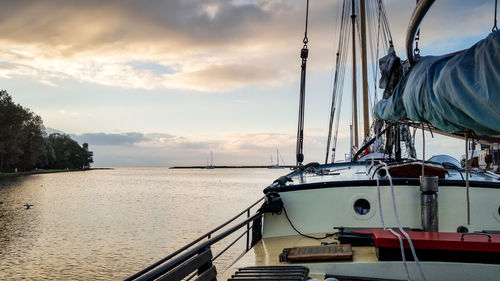 Sailboat sailing on sea