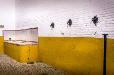 Close-up of yellow wall