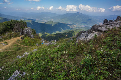Scenic view of mountains against sky