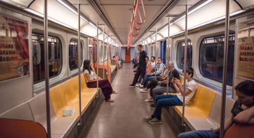 People sitting in train