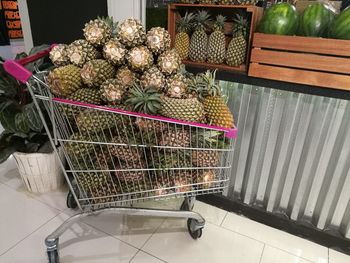 Shopping cart in market